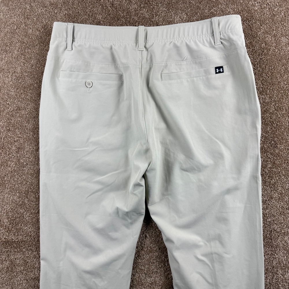 Under Armour Mens Golf Pants 36x36 Khaki Stone Performance Stretch Chino - Picture 11 of 13